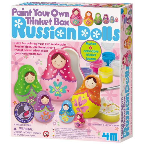 4M Paint Your Own Trinket Box Russian Dolls